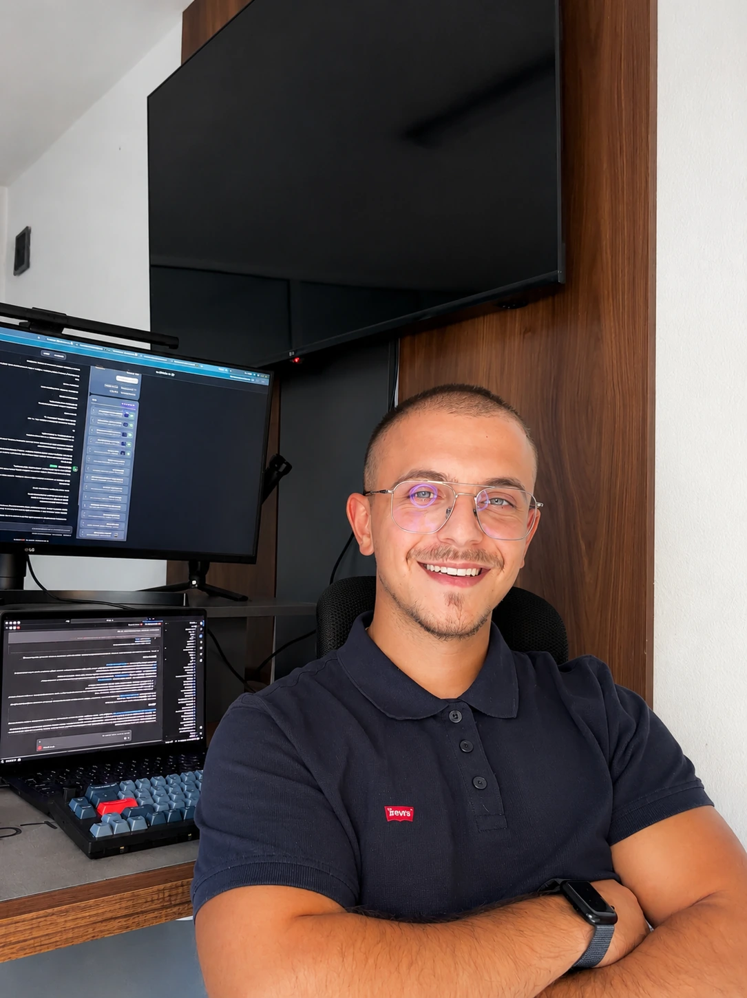 Agan Aliu at his desk